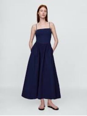 GAP Navy Strapless Maxi Dress with Thin Straps